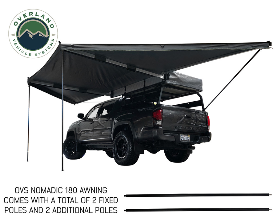 Nomadic 180 Awning with pole from below