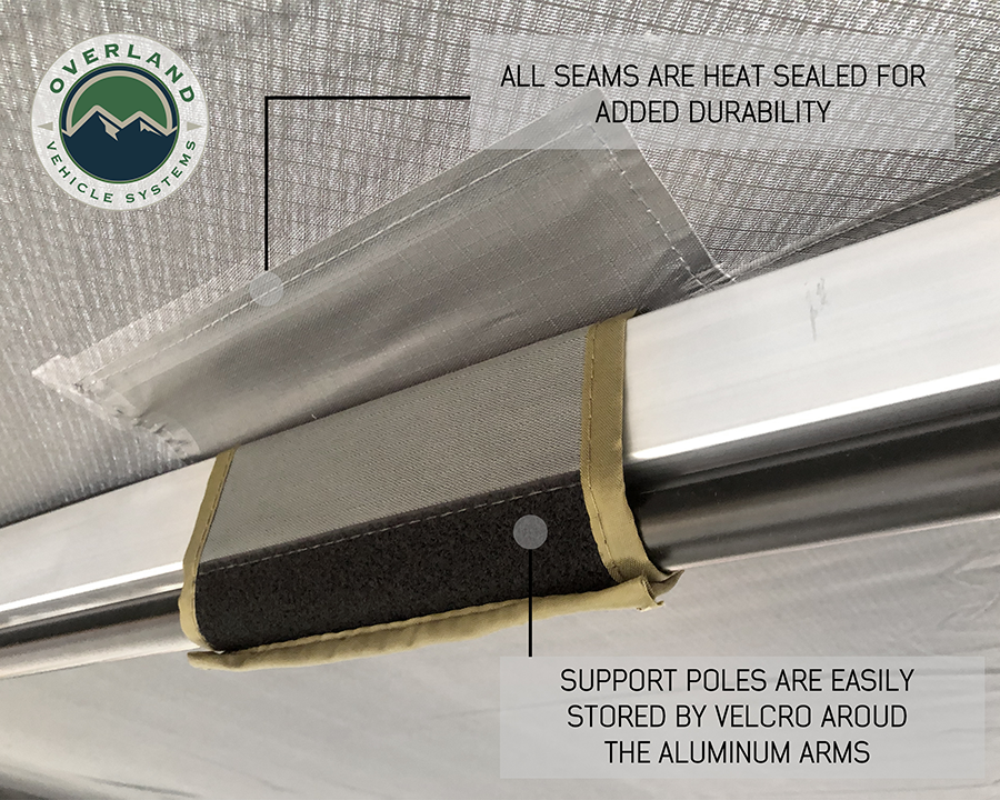 Nomadic 270 awning velcro holding awning to supports