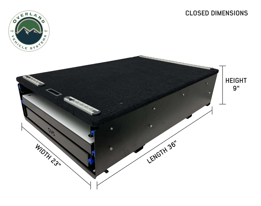 Overland Vehicle Systems CP Duty Glamping Cargo Box With Slide Out Sink, Cooking Shelve and Slide Out Work Station